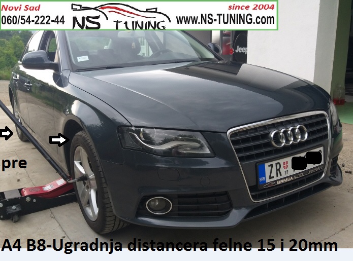 audi a4 b8 distanceri 15mm 20mm ugradnja novi sad ns tuning backa palanka zrenjanin